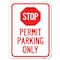 Signmission Stop-Permit Parking With StopHeavy-Gauge Aluminum Rust Proof Parking Sign, 18" x 24", A-1824-22863 A-1824-22863 - alternate 1